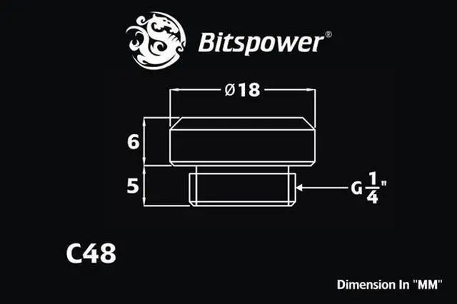 Alt view image 3 of 14 - Bitspower G1/4" to Multi-Link Mini Adapter Fitting for 12mm OD Rigid Tubing (For Use with Bitspower Rigid Tubing Only), Black Sparkle