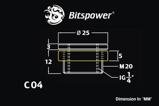 Alt view image 3 of 7 - Bitspower G1/4" CaseTop Water-Fill Set, Black Sparkle