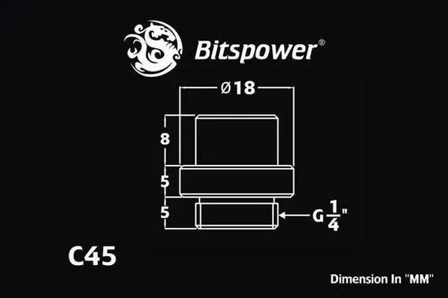 Alt view image 3 of 8 - Bitspower G1/4" Anti-Cyclone Adapter, Black Sparkle