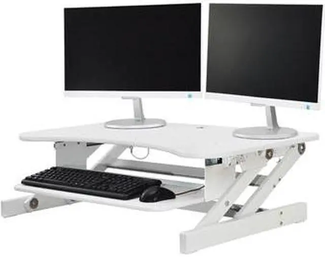 Alt view image 8 of 8 - Rocelco Deluxe 37" wide Height Adjustable Standing Desk Riser (White)