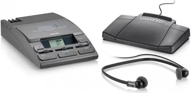 Alt view image 2 of 5 - 720-T Desktop Analog Mini Cassette Transcriber Dictation System W/Foot