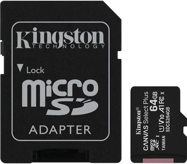 Alt view image 8 of 20 - Kingston Canvas Select Plus 64GB Micro SD Card and SD Adapter SDCS2/64GB