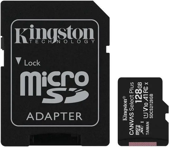 Alt view image 6 of 20 - Kingston Canvas Select Plus - Flash memory card (microSDXC to SD adapter included) - 128 GB - A1 / Video Class V10 / UHS