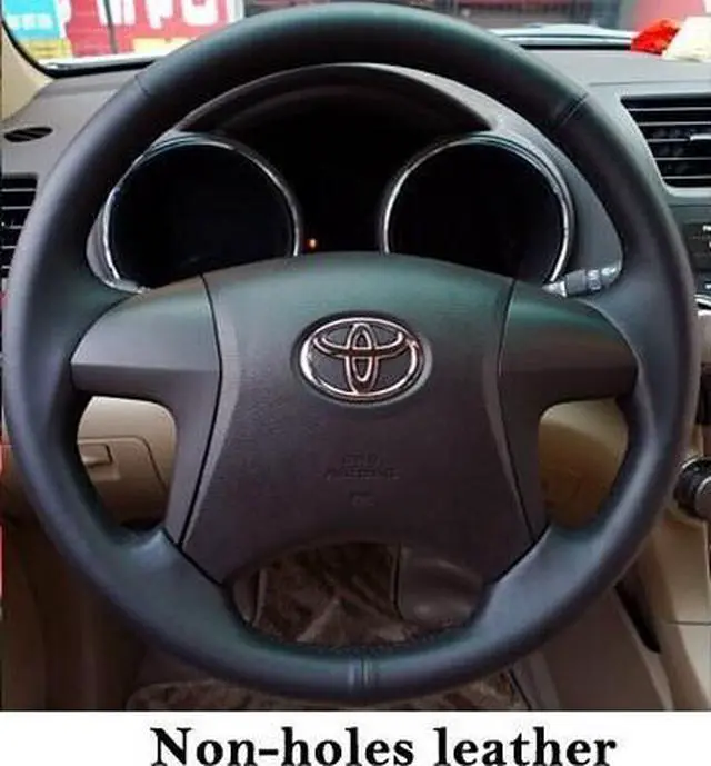 Alt view image 4 of 6 - Steering Wheel Cover For Toyota Land Cruiser Prado 2010 2012 2014 Tundra Tacoma Car Special Hand-stitched Genuine Leather Covers