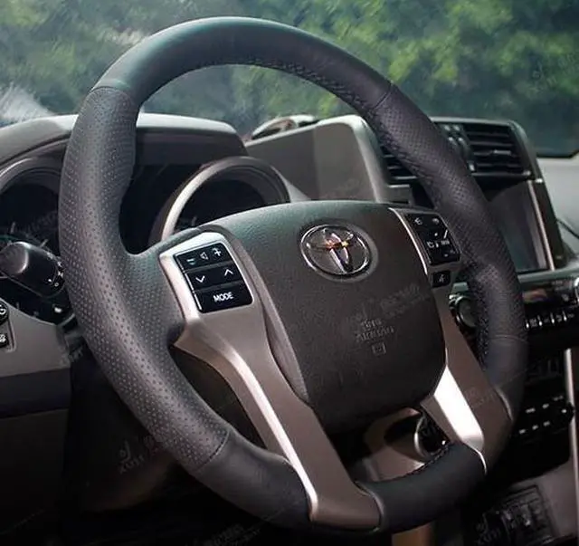 Alt view image 2 of 6 - Steering Wheel Cover For Toyota Land Cruiser Prado 2010 2012 2014 Tundra Tacoma Car Special Hand-stitched Genuine Leather Covers