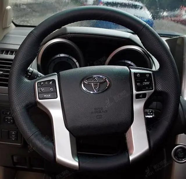 Main image of Steering Wheel Cover For Toyota Land Cruiser Prado 2010 2012 2014 Tundra Tacoma Car Special Hand-stitched Genuine Leather Covers