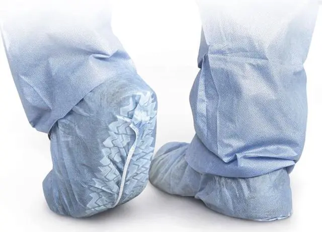 Main image of Medline CRI2003 Polypropylene Non-Skid Shoe Covers, Blue, X-Large Case of 100 EA
