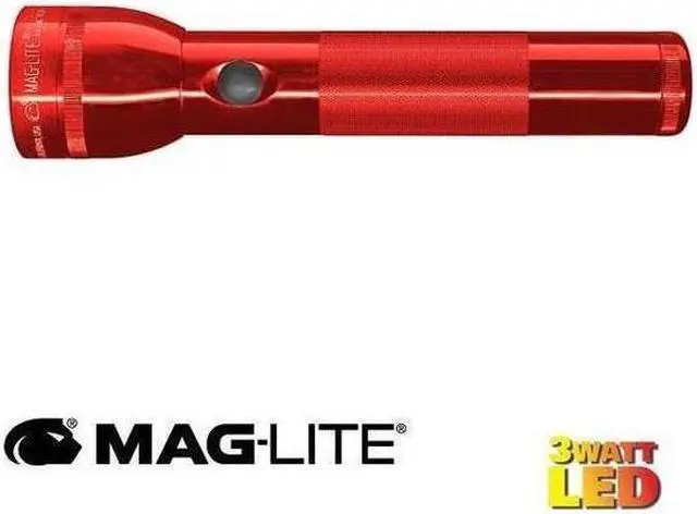 Alt view image 2 of 14 - Maglite ST2D036 Red 2-D Cell 10" 3-Watt LED Flashlight w/ Adjustable Beam