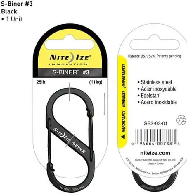 Alt view image 5 of 18 - NITE IZE SB3-03-01 Double Gated Carabiner,2-5/8 In.,Black