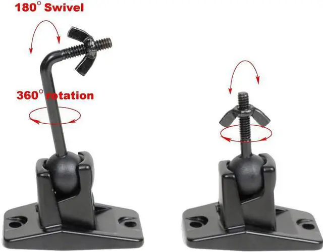 Alt view image 7 of 7 - VideoSecu Universal Wall Ceiling Audio Mount for Home Theater Satellite Speaker - 4 Packs MS40B4 WN3
