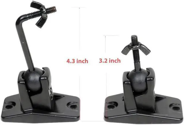 Alt view image 4 of 7 - VideoSecu 5 Black Universal Satellite and Audio Speaker Mount Bracket for Wall or Ceiling MS40B5 WM6