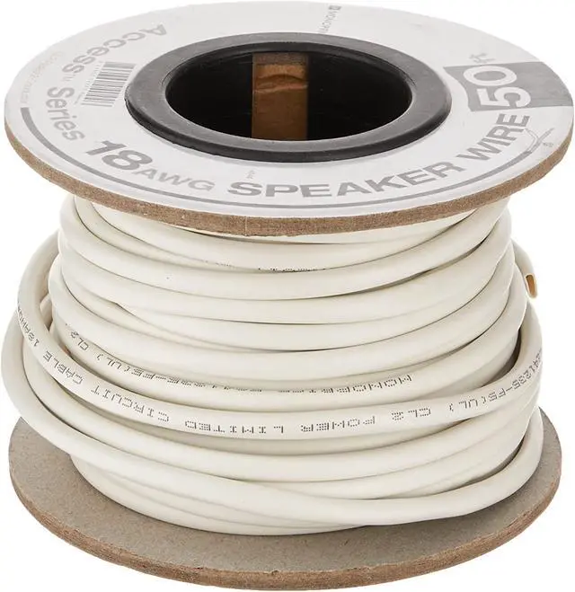 Alt view image 6 of 8 - Monoprice Speaker Wire, CL2 Rated, 2-Conductor, 18AWG, 50ft, White