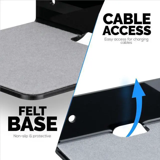 Alt view image 7 of 7 - BRAINWAVZ 2-Pack 4 Small Floating Shelf Bluetooth Speaker Stand, Adhesive & Screw Wall Mount, Anti Slip, for Cameras, Baby Monitors, Webcam, Router & More, Universal Holder (SHELF11 Black)