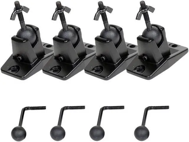 Alt view image 3 of 7 - VideoSecu Universal Wall Ceiling Audio Mount for Home Theater Satellite Speaker - 4 Packs MS40B4 WN3