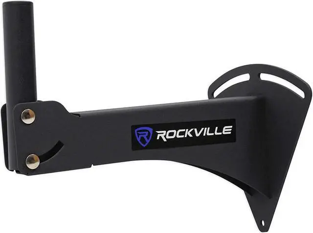 Alt view image 2 of 7 - Rockville RPW20 Pair Adjustable Wall Mount Brackets for PA Speakers, 110 lbs Load, 55 Degree Horizontal & 45 Degree Vertical Angle, 13" Wall Offset, Heavy-Duty Steel for Pro Audio & Home Theater
