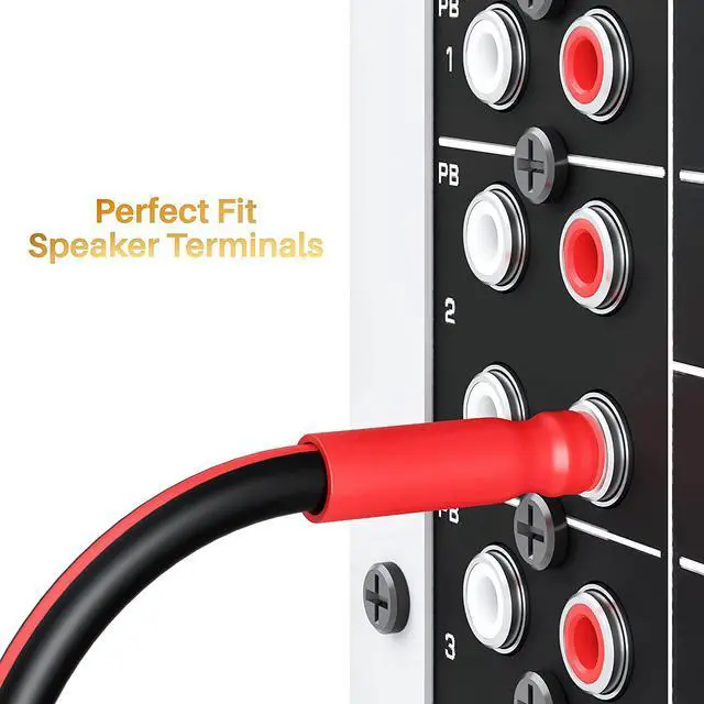 Alt view image 5 of 7 - 14 AWG Speaker Cable with Banana Plugs 14Ga Banana Wire for Bi-Wire Bi-Amp HiFi Surround Sound