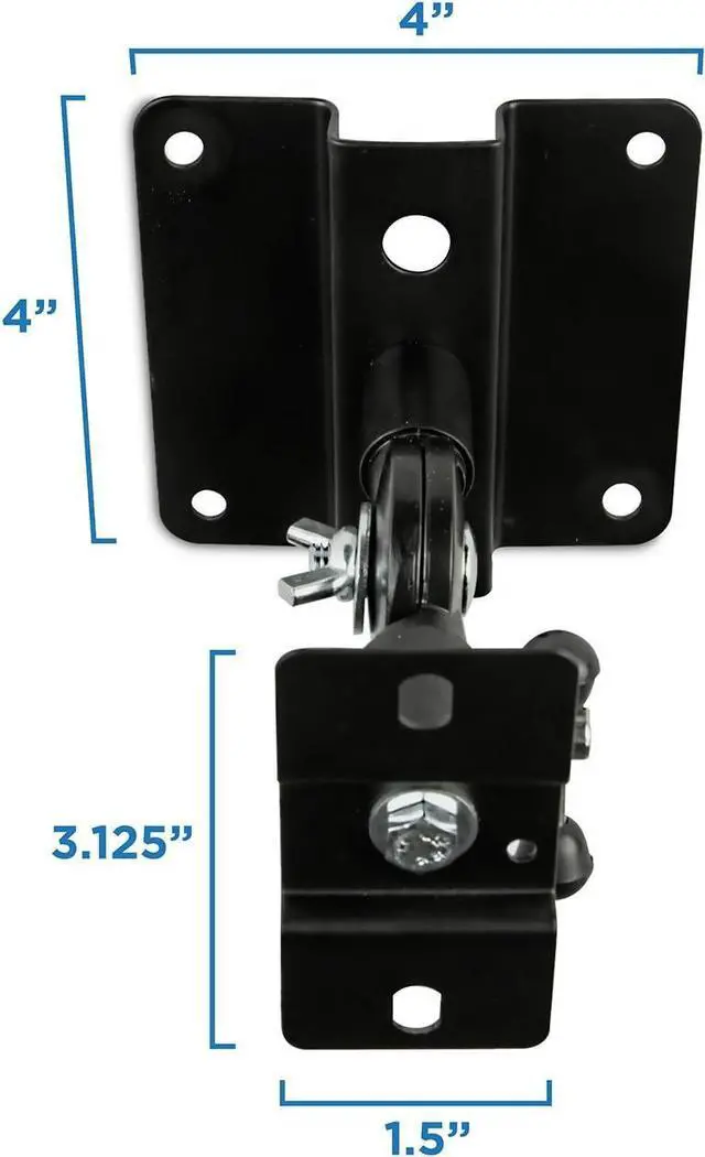 Alt view image 5 of 6 - Mount-It! Speaker Mount for Wall and Ceiling, Low Profile Heavy Duty, Anti-Theft, Universal for Channel Surround Sound and Satellite Speakers, Black, 2 Mounts