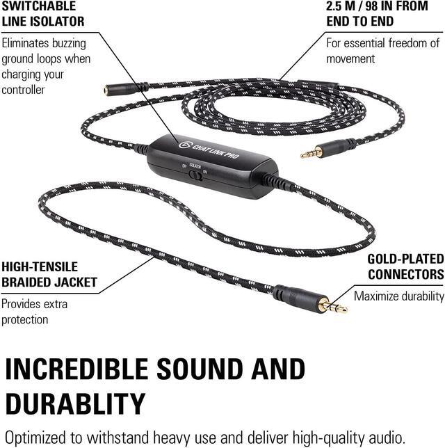Alt view image 4 of 7 - Elgato Chat Link Pro - Audio Adapter, for PS5, PS4, Nintendo Switch, Capture Voice Chat, Gameplay Sound, Extra Long Cable, Black