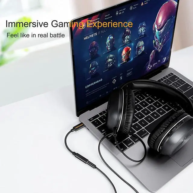 Alt view image 6 of 7 - USB C to 3.5mm Headphone Adapter, CableCreation Type-C to Audio Jack Converter with DAC Chip (384 kHz), Compatible with Galaxy S21 S20+ Ultra, S10 S9 Plus, Pixel 4 3 2 XL, iPad Pro 2020, Black