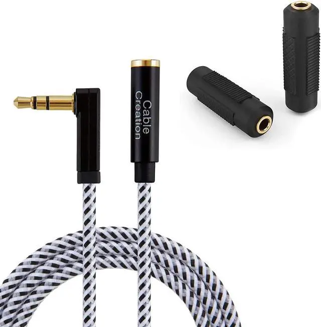 Main image of CableCreation 3.5mm Male to Female Stereo Headphone Extension Cable Bundle with 3.5mm Female to Female Audio Adapter Coupler, Compatible with Car Stereo, Speakers and Headphones