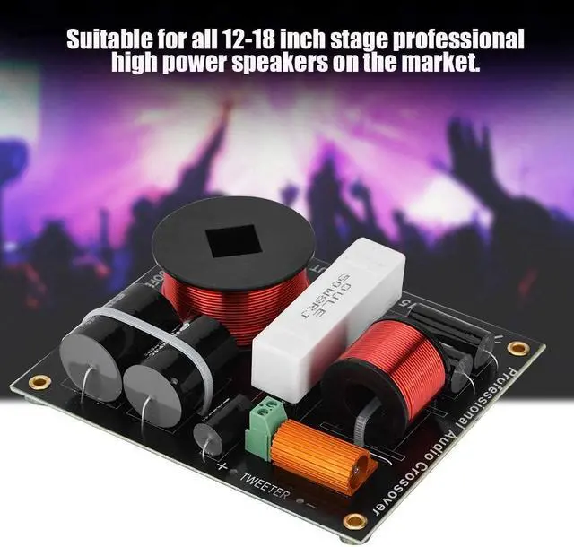 Alt view image 2 of 7 - 2-Way Speaker Divider, 500W Long Durability Crossover Filter, Frequency Divider, for All 12-18inch Stage Professional High Power Speaker