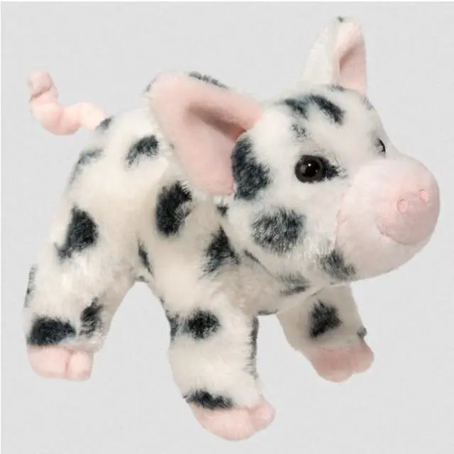Main image of Leroy Black Spotted Pig 7 inch - Stuffed Animal by Douglas Cuddle Toys (1541)