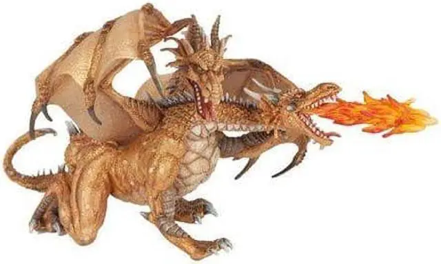 Alt view image 3 of 5 - Papo Two Headed Dragon Gold