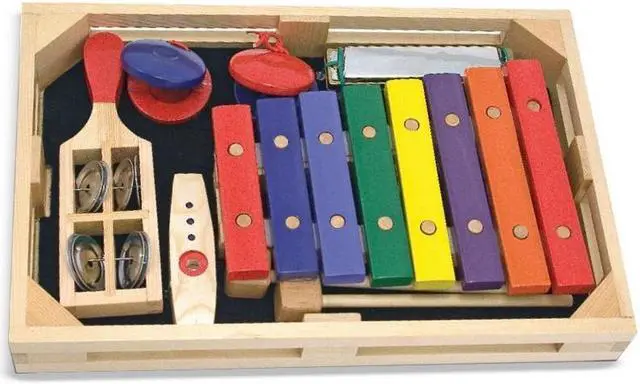 Alt view image 7 of 7 - Melissa & Doug Band in a Box Beginner Band Set with Xylophone and Harmonica