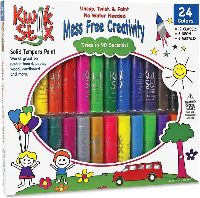 Alt view image 5 of 11 - The Pencil Grip Kwik Stix Solid Tempera Paint Sticks 24/PK Ast 604