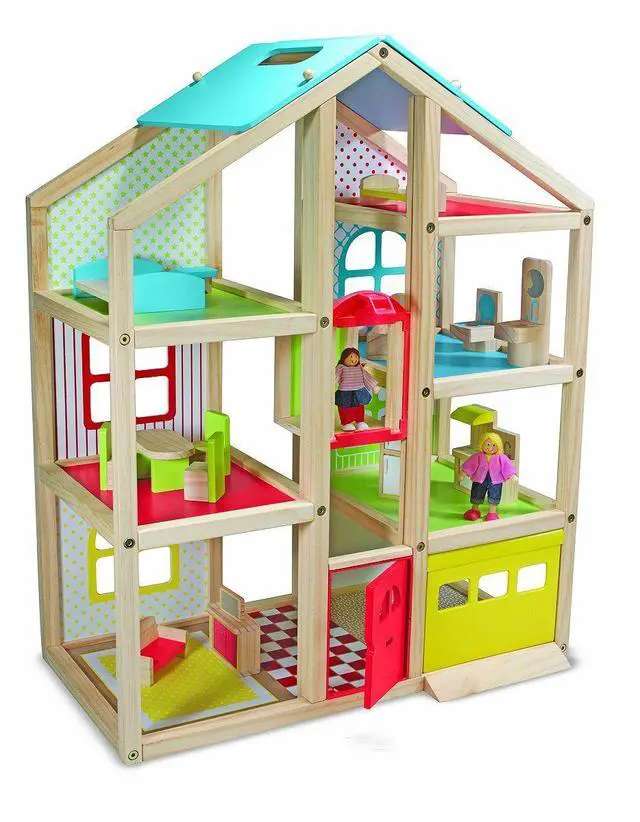 Alt view image 2 of 12 - Melissa & Doug Hi-Rise Wooden Dollhouse