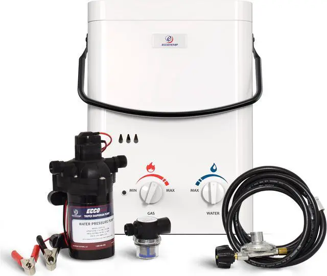 Main image of Eccotemp L5 Portable Outdoor Tankless Water Heater w/ EccoFlo Diaphragm 12V Pump and Strainer