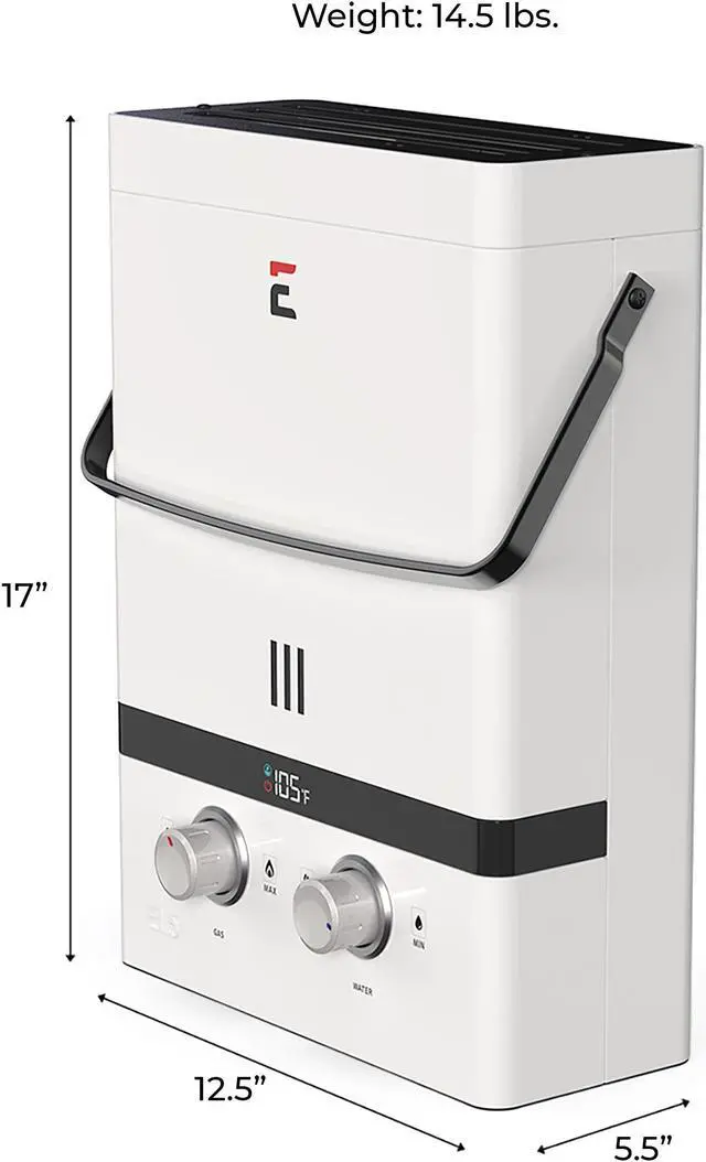 Alt view image 3 of 14 - Eccotemp EL5 Luxe 1.5 GPM Outdoor Compact Tankless Water Heater with LED Display