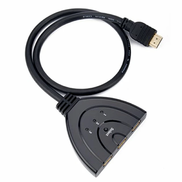 Alt view image 4 of 6 - HD1831 3-Port HDMI Switch with Pigtail Cable