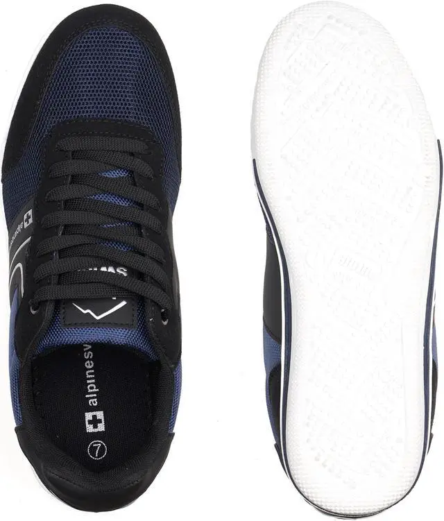 Alt view image 5 of 7 - Alpine Swiss Liam Mens Fashion Sneakers Suede Trim Low Top Lace Up Tennis Shoes