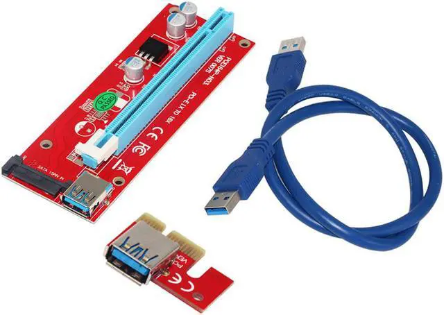 Main image of 0.6M PCI-E 1X to 16X Riser Card Extender PCI Express Adapter USB 3.0 Cable 15Pin SATA for Bitcoin Mining Machine bitcoin pc