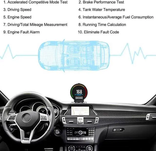 Alt view image 6 of 6 - 2.8 Inch TFT LCD Screen HUD Head Up Display OBD â…¡ Car Head Up Display with New Functions