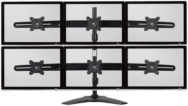 Main image of Amer Mounts Stand Based Hex Monitor Mount For Four 15-24