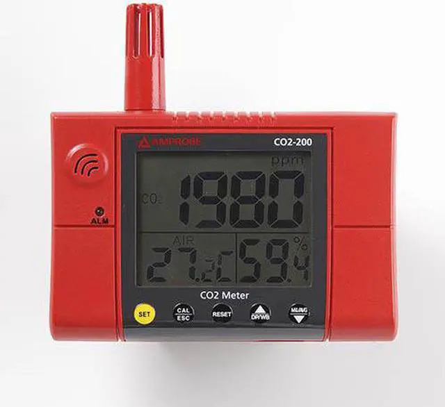 Alt view image 2 of 5 - AMPROBE CO2-200 Carbon Dioxide Meter,380 to 2000 PPM