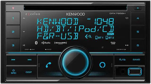 Alt view image 3 of 7 - Kenwood eXcelon DPX795BH Dual Din CD Receiver with Bluetooth & HD Radio