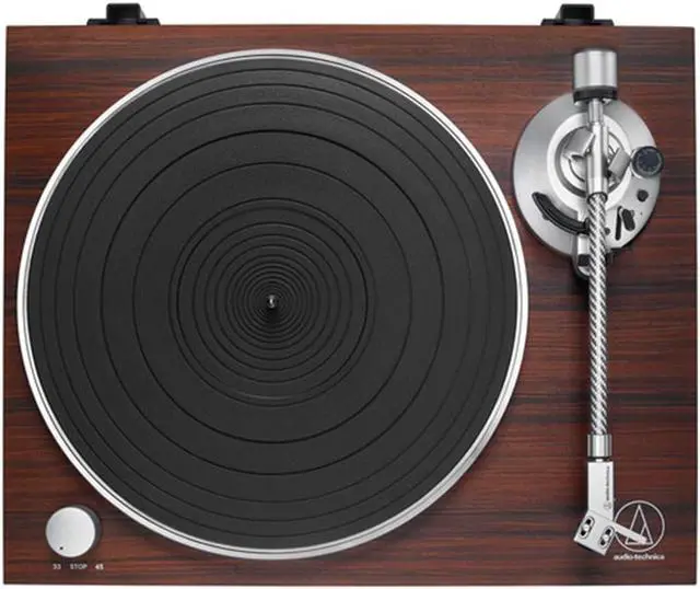 Alt view image 3 of 16 - Audio-Technica AT-LPW50BT-RW Manual Two-Speed Turntable with Bluetooth  Rosewood