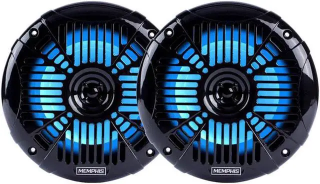 Alt view image 4 of 5 - Memphis Audio MXA602SLB 6.5 2-Way LED Powersports Speakers  Black