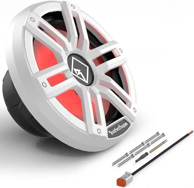 Alt view image 4 of 4 - Rockford Fosgate M2D2-12I 12 Color Optix Infinite Baffle Marine Subwoofer  White