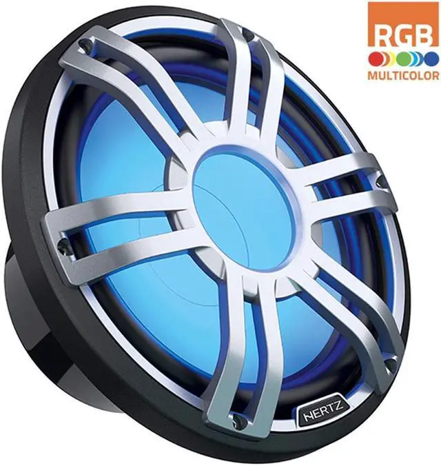 Alt view image 2 of 2 - Hertz HMS 12 S4-LD-G 12 4-Ohm Marine Sport RGB LED Subwoofer  Gray Sport Grille