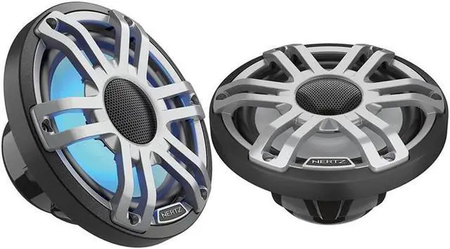 Alt view image 2 of 3 - Hertz HMX 6.5 S-LD-G 6.5 2-Way Marine Speakers with RGB LED Lighting  Gray