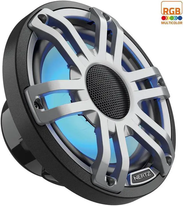 Alt view image 3 of 3 - Hertz HMX 6.5 S-LD-G 6.5 2-Way Marine Speakers with RGB LED Lighting  Gray