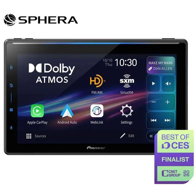 Alt view image 2 of 7 - Pioneer DMH-WT8000NEX SPHERA 10.1" Floating Digital Multimedia Receiver - 2026