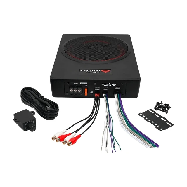 Alt view image 3 of 7 - Cerwin Vega VPAS841 8" Powered Slim Subwoofer Enclosure with 4-Channel Speaker Output