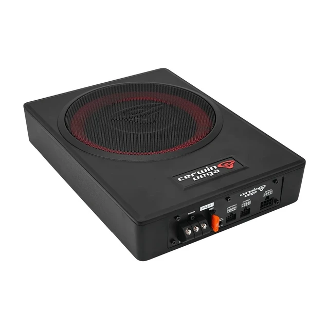 Alt view image 4 of 7 - Cerwin Vega VPAS841 8" Powered Slim Subwoofer Enclosure with 4-Channel Speaker Output