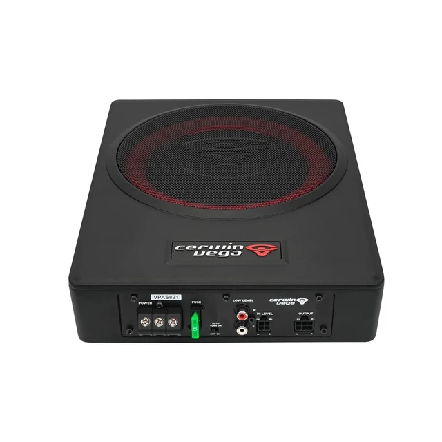 Alt view image 2 of 7 - Cerwin Vega VPAS821 8" Powered Slim Subwoofer Enclosure with 2-Channel Speaker Output