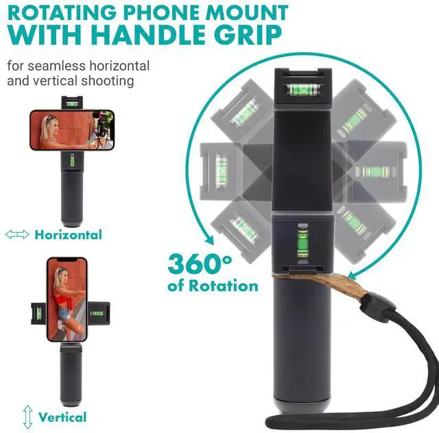 Alt view image 5 of 6 - Movo iVlogger-PRO Vlogging Kit for iPhone/Android - YouTube Starter Kit for Content Creators - Accessories: Phone Tripod, Phone Mount, RGB Light and VXR10 Shotgun Mic